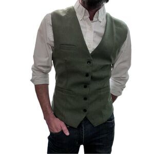 Suits Blazers Casual Green Suit Vest Slim Fit Formal Vest